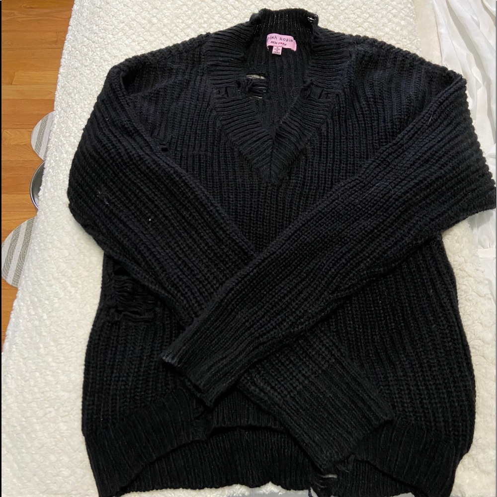 Pink robin sweater